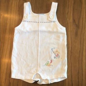 Bella Bliss White Knit Fishing Shortalls